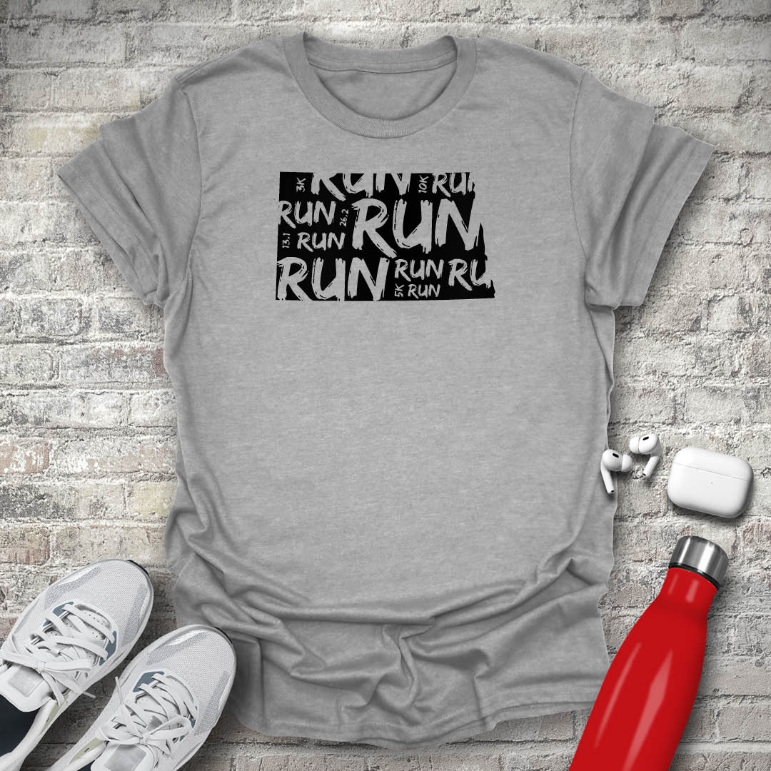 Run - North Dakota T-shirt