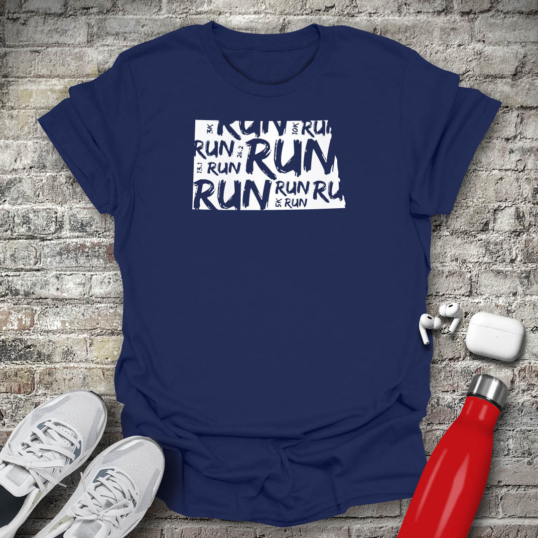 Run - North Dakota T-shirt