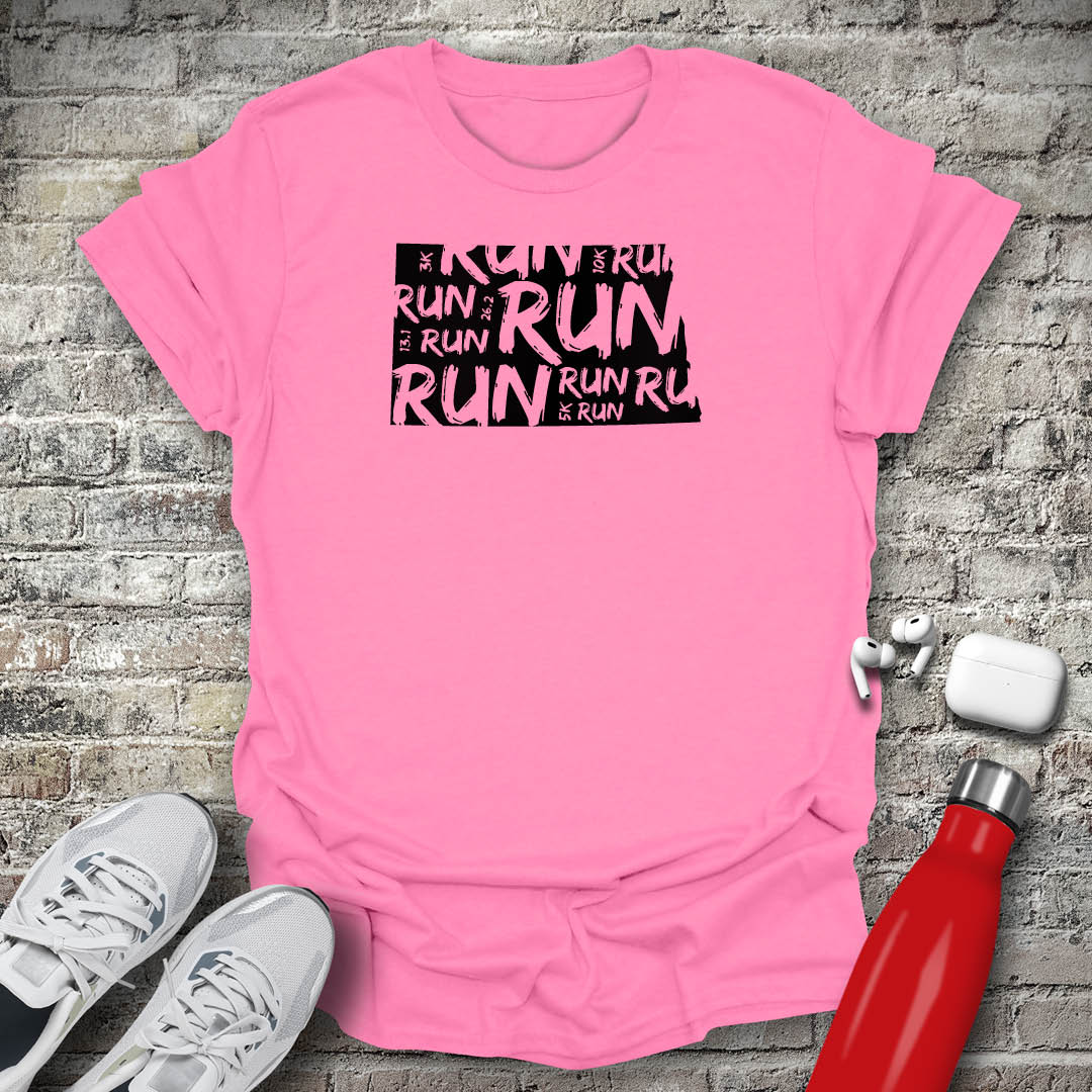 Run - North Dakota T-shirt