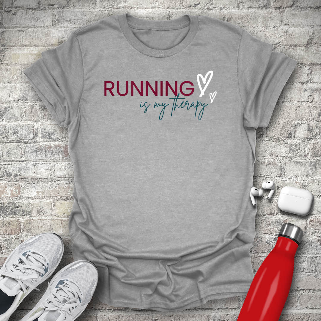 Running Is My Therapy Hearts T-shirt