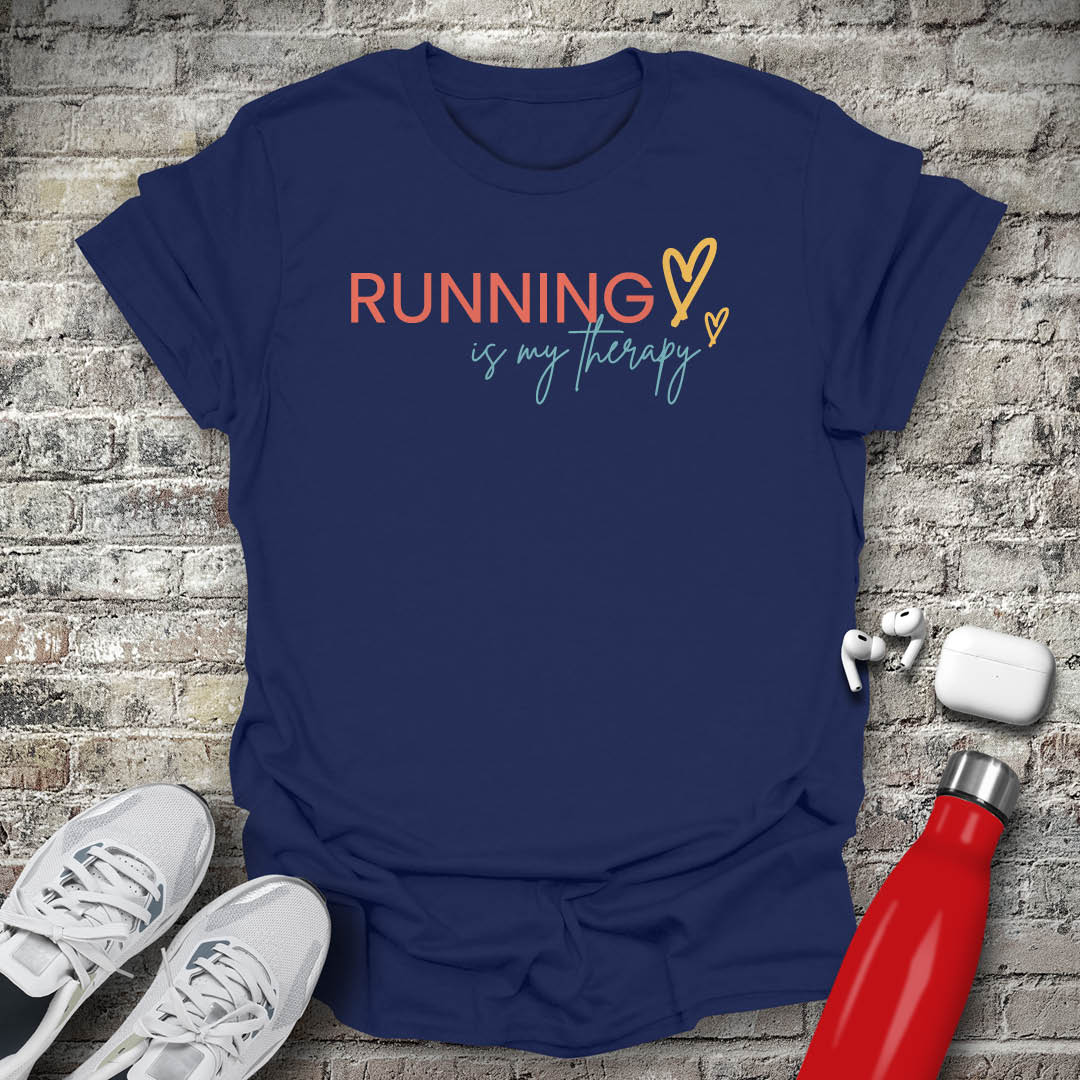 Running Is My Therapy Hearts T-shirt