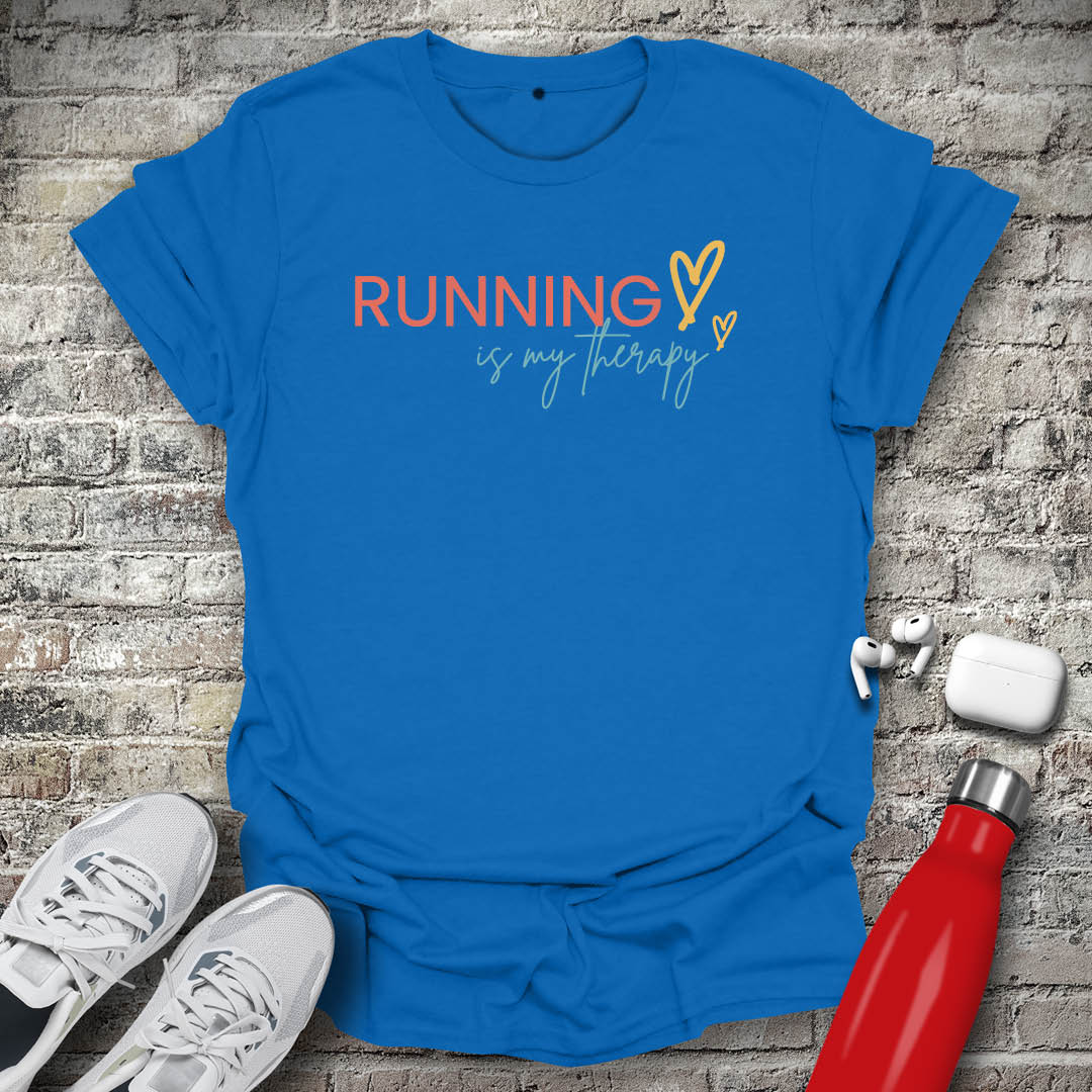 Running Is My Therapy Hearts T-shirt