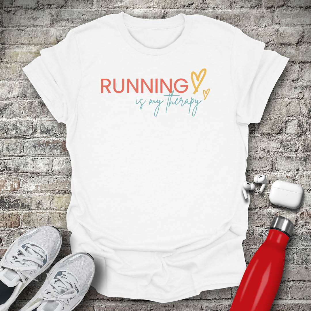 Running Is My Therapy Hearts T-shirt