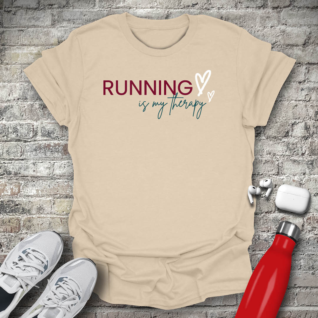 Running Is My Therapy Hearts T-shirt