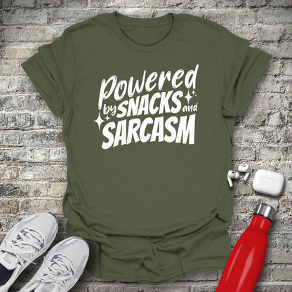 Powered By Snacks and Sarcasm T-shirt