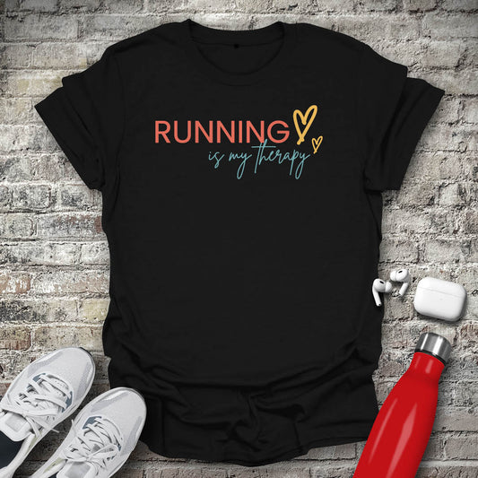 Running Is My Therapy Hearts T-shirt